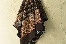 Sakhi . सखी ⁂ Ajrakh Block Printed Pure Cotton Dupatta (50)