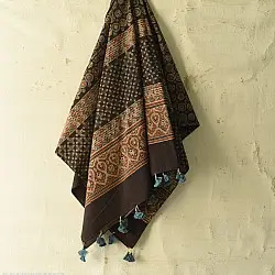 Sakhi . सखी ⁂ Ajrakh Block Printed Pure Cotton Dupatta (50)