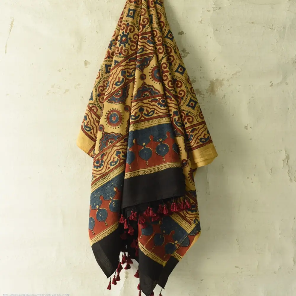 Discover Traditional Ajrakh Cotton Dupatta 