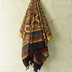 Sakhi . सखी ⁂ Ajrakh Block Printed Pure Cotton Dupatta (51)