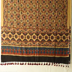 Sakhi . सखी ⁂ Ajrakh Block Printed Pure Cotton Dupatta (51)