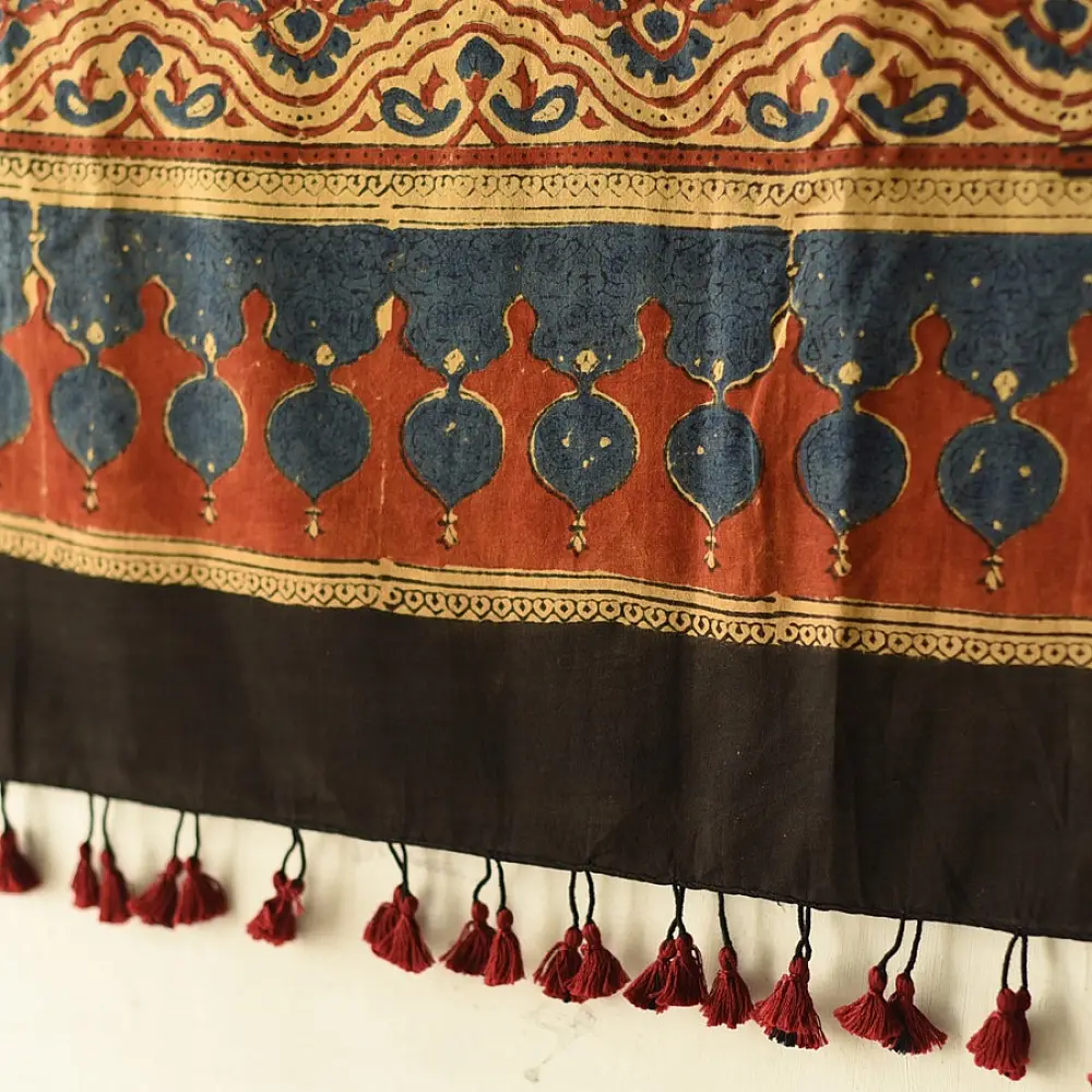 Discover Traditional Ajrakh Cotton Dupatta 