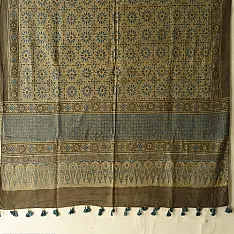 Sakhi . सखी ⁂ Ajrakh Block Printed Pure Cotton Dupatta  (52)