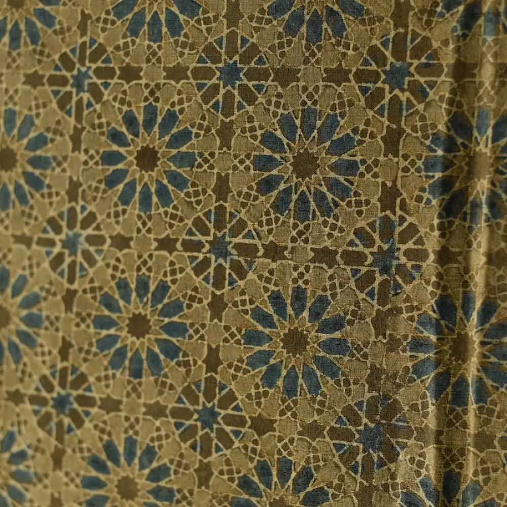 Pure Cotton  Ajrakh Block Printed Dupatta with Tassels 