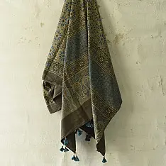 Sakhi . सखी ⁂ Ajrakh Block Printed Pure Cotton Dupatta  (52)