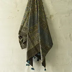 Sakhi . सखी ⁂ Ajrakh Block Printed Pure Cotton Dupatta  (52)
