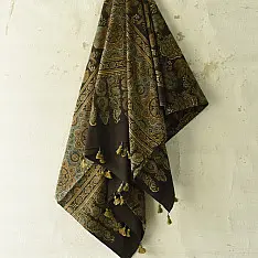 Sakhi . सखी ⁂ Ajrakh Block Printed Pure Cotton Dupatta (53)