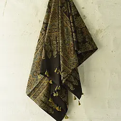 Sakhi . सखी ⁂ Ajrakh Block Printed Pure Cotton Dupatta (53)
