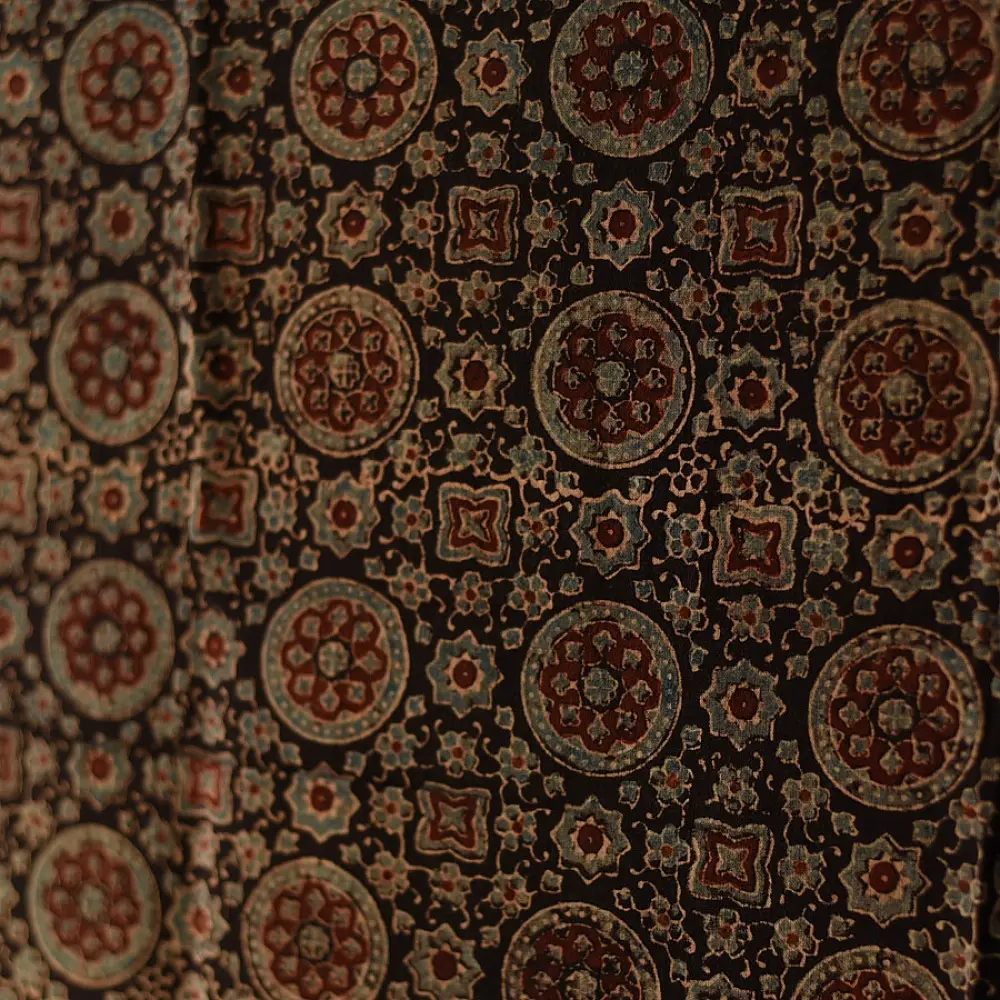 Intricate Motif Block Printed Ajrakh Dupatta
