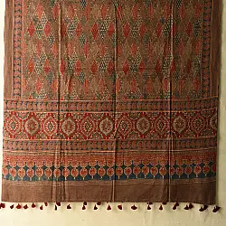 Sakhi . सखी ⁂ Ajrakh Block Printed Pure Cotton Dupatta (58)