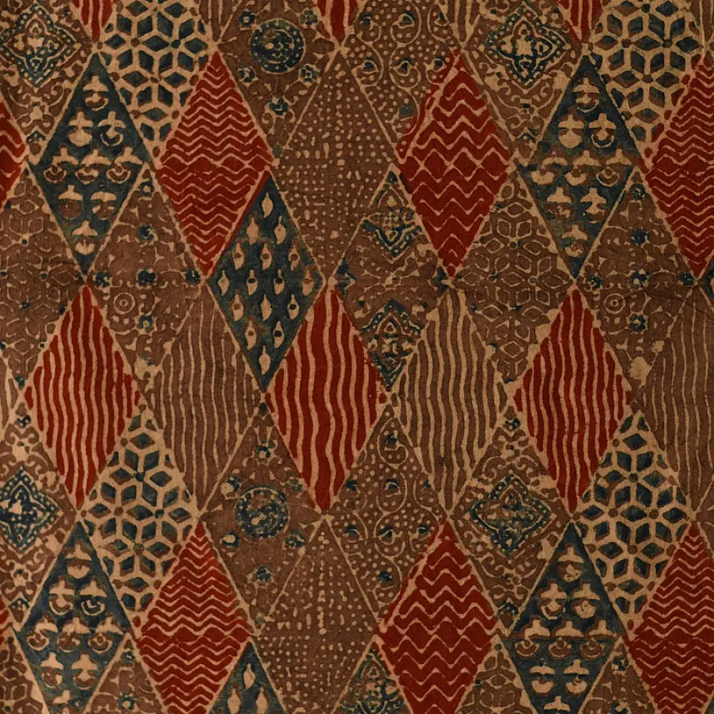 Authentic Ajrakh Cotton Dupatta Artisan Craft Detail