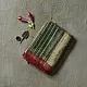 sage green handloom maheshwari tissue silk cotton saree with broad golden zari panels and red borders for women