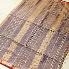 Joon . जून ☽ Handloom Maheshwari Cotton by Tissue Saree - Violet