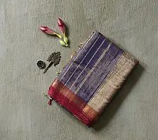 Joon . जून ☽ Handloom Maheshwari Cotton by Tissue Saree - Blue