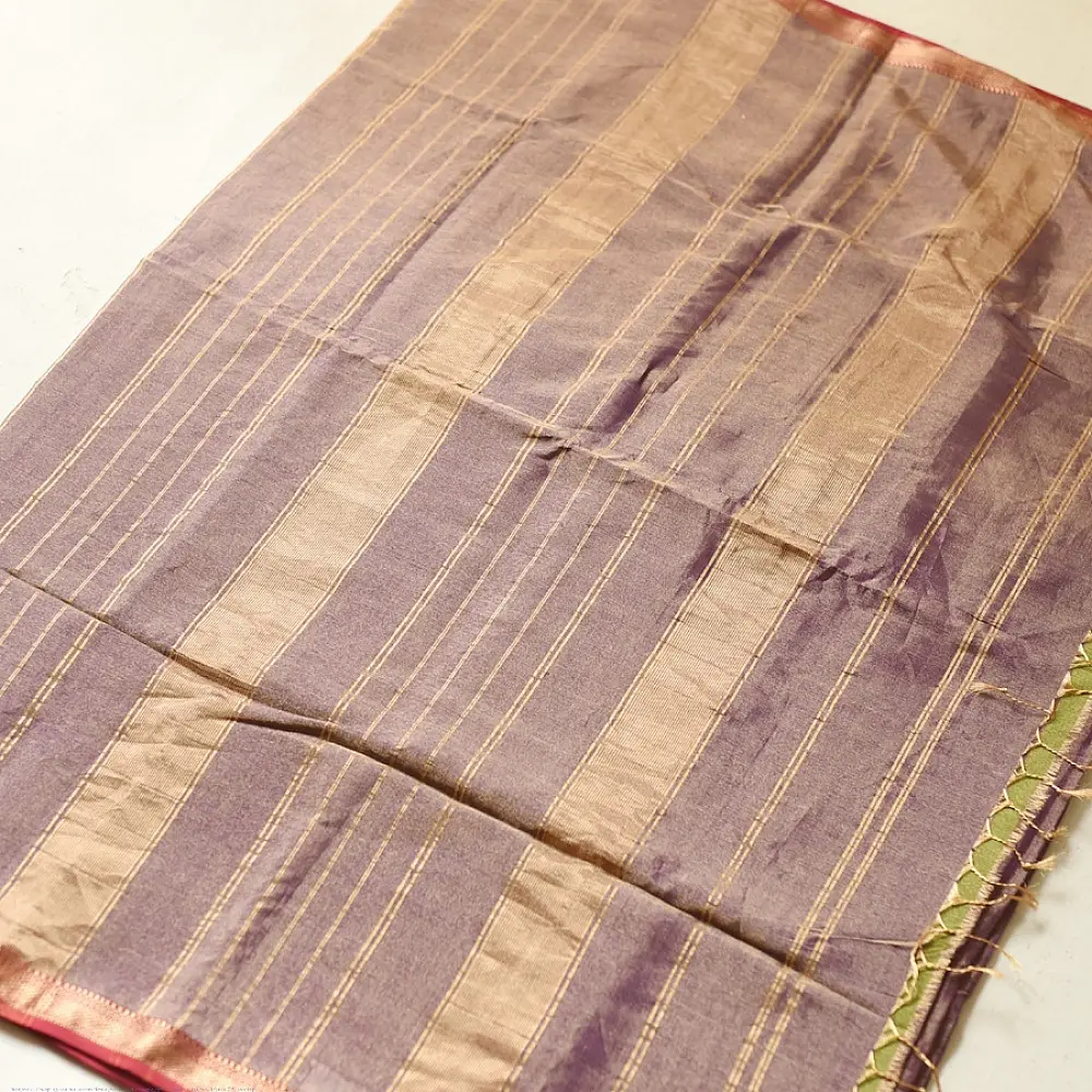 buy Handloom Maheshwari Cotton by Tissue blue Saree