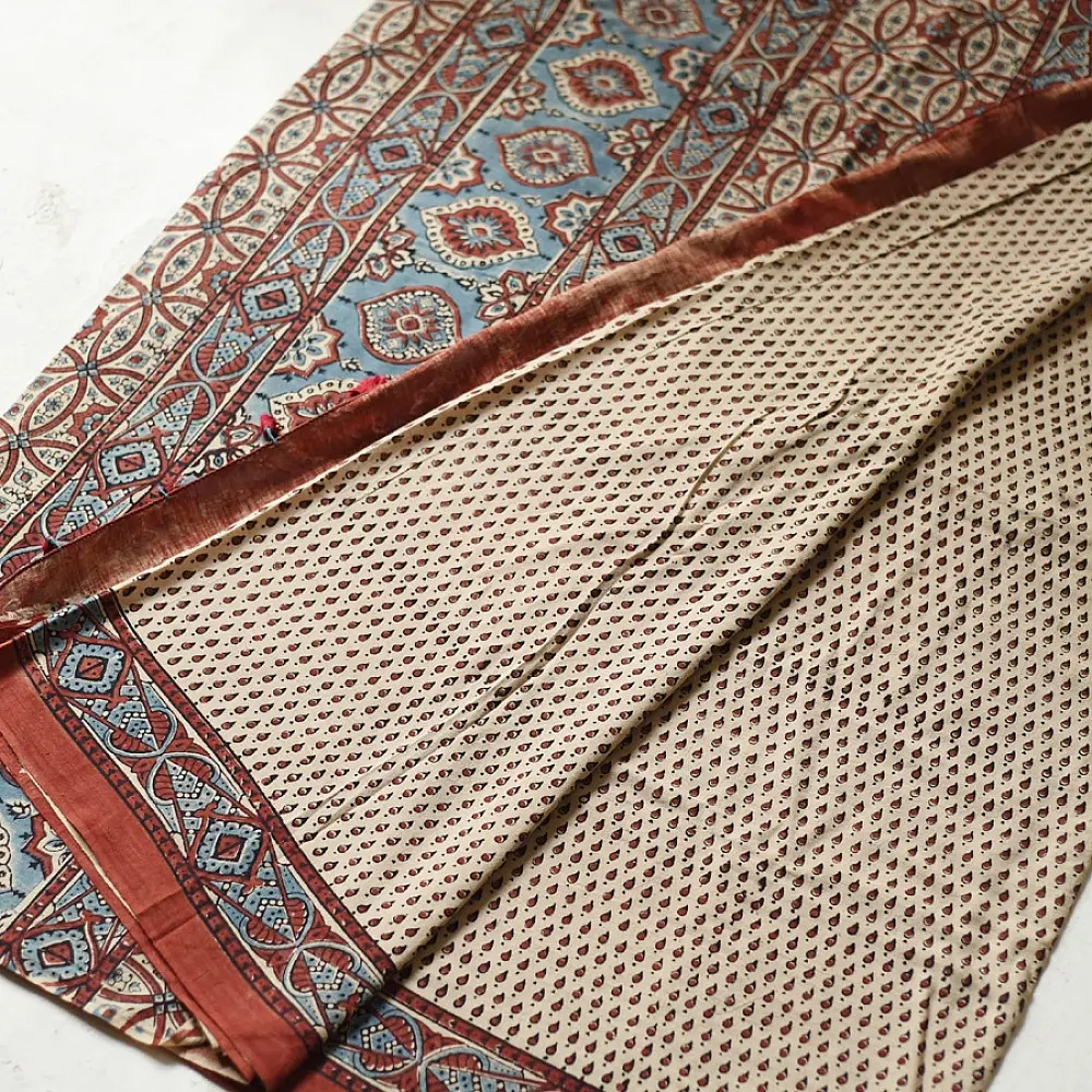 shop Handloom Ajrakh Pure Cotton Saree