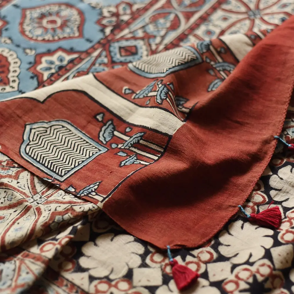 shop Handloom Ajrakh Pure Cotton Saree