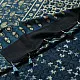 deep teal blue handloom ajrakh pure cotton saree with small yellow polka dot butta block prints for women