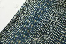 Joon . जून ☽ Handloom Ajrakh Pure Cotton Blue Saree