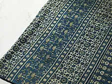Joon . जून ☽ Handloom Ajrakh Pure Cotton Blue Saree