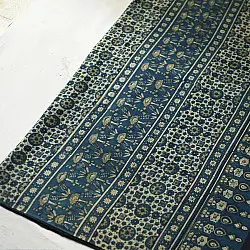 Joon . जून ☽ Handloom Ajrakh Pure Cotton Blue Saree