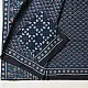 indigo blue handloom ajrakh pure cotton saree with traditional geometric and floral block prints for women