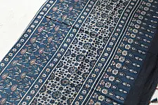 Joon . जून ☽ Handloom Ajrakh Pure Cotton Indigo Saree