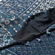 indigo blue handloom ajrakh pure cotton saree with traditional geometric and floral block prints for women
