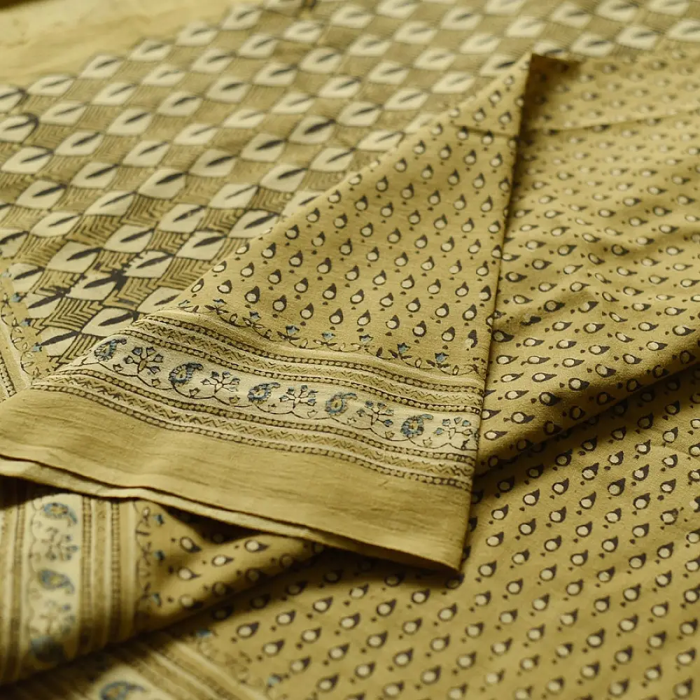 shop Handloom Ajrakh Pure Cotton Saree