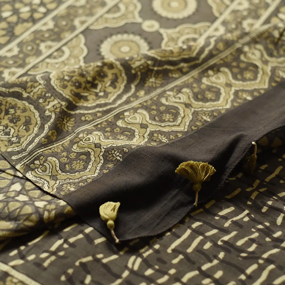 shop Handloom Ajrakh Pure Cotton Saree