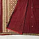 maroon red handloom traditional assam cotton saree with small gold star butta motifs and triangular border weaves for women