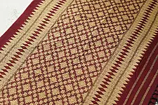 Joon . जून ☽ Handloom Traditional Assam Cotton Maroon Saree