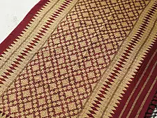 Joon . जून ☽ Handloom Traditional Assam Cotton Maroon Saree