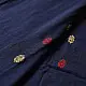 navy blue handloom traditional assam cotton saree with small red and gold butta motifs and woven red borders for women