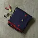 navy blue handloom traditional assam cotton saree with small red and gold butta motifs and woven red borders for women