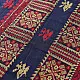 navy blue handloom traditional assam cotton saree with small red and gold butta motifs and woven red borders for women