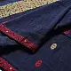 navy blue handloom traditional assam cotton saree with small red and gold butta motifs and woven red borders for women