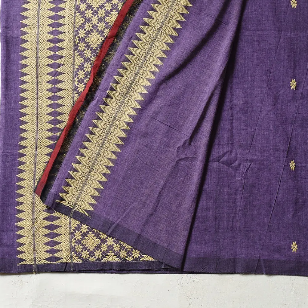 shop Handloom Assam Cotton Lavender Saree
