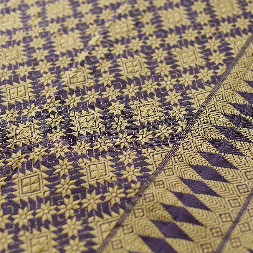 shop Handloom Assam Cotton Lavender Saree
