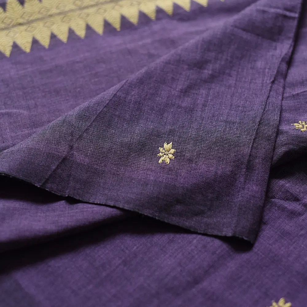 shop Handloom Assam Cotton Lavender Saree