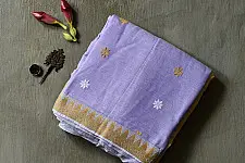 Joon . जून ☽ Handloom Traditional Assam Cotton Saree - Purple