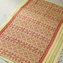 Joon . जून ☽ Handloom Traditional Assam Cotton Saree  - Light Yellow