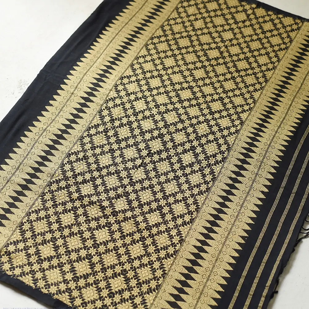 shop Handloom Assam Cotton black Saree