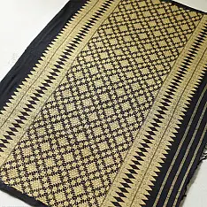 Joon . जून ☽ Handloom Traditional Assam Cotton Black Saree