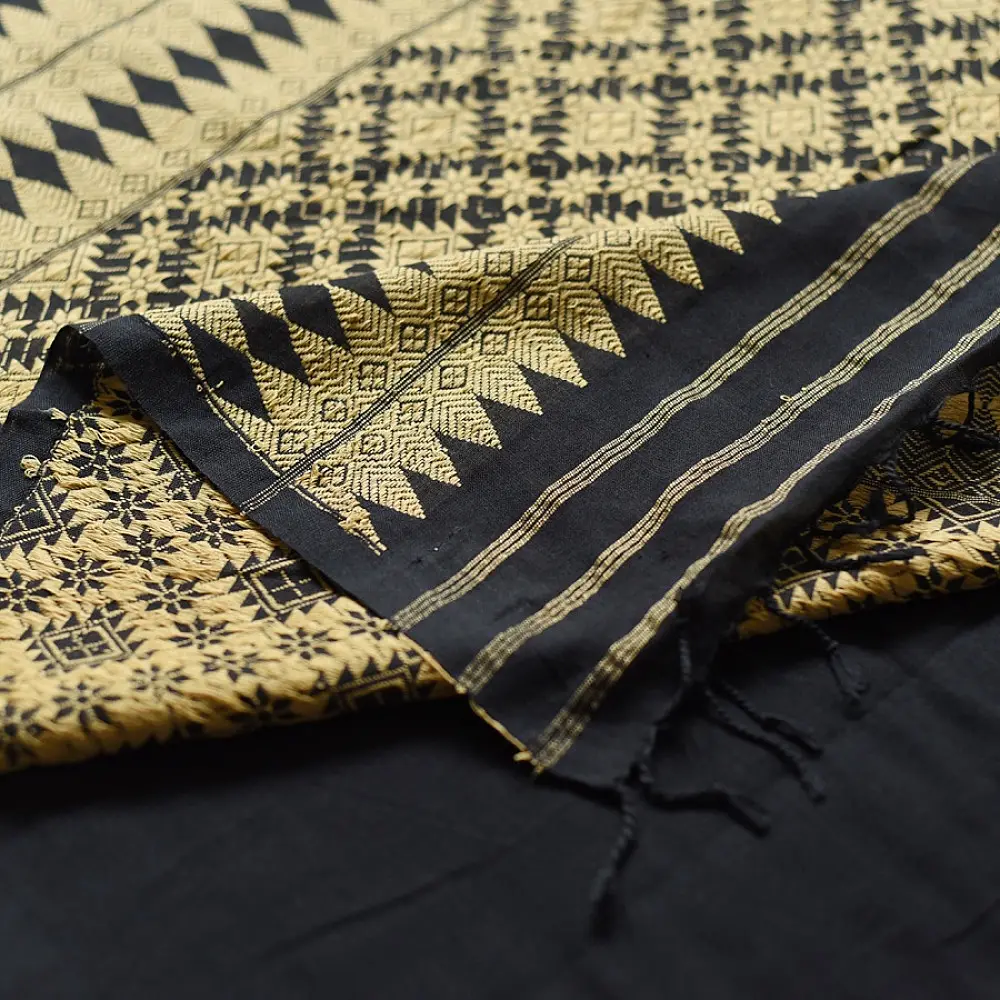 shop Handloom Assam Cotton black Saree