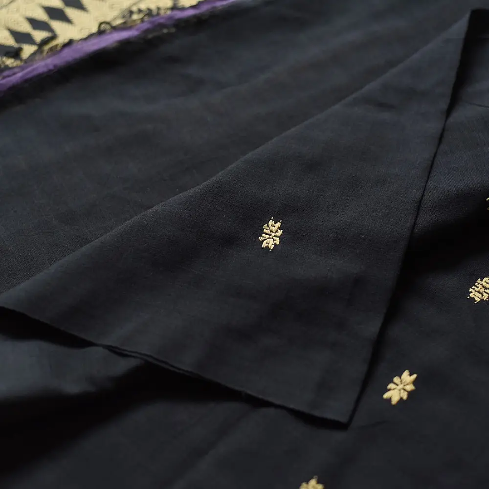 shop Handloom Assam Cotton black Saree