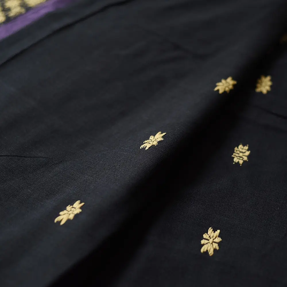 shop Handloom Assam Cotton black Saree