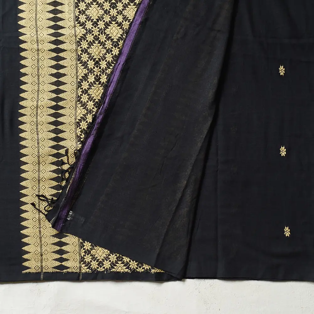 shop Handloom Assam Cotton black Saree