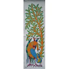Gond Art | Hand Painted Canvas Gond Painting ( 1.5 X 3 Feet ) A