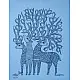 Buy Hand Painted Gond  Painting - Blue Paper sheet